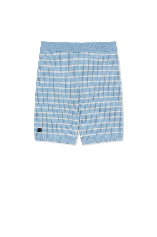 matinkim STRIPE KNIT SHORTS IN LIGHT BLUE