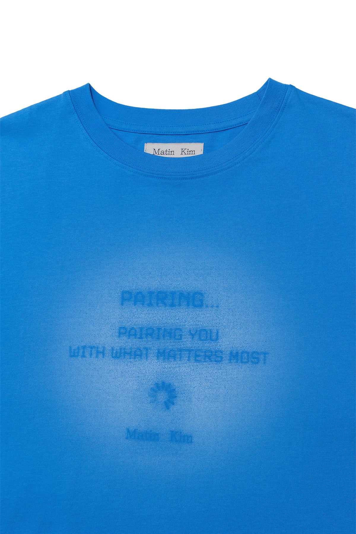 matinkim PAIRING LOGO PRINTING TOP FOR WOMEN IN BLUE