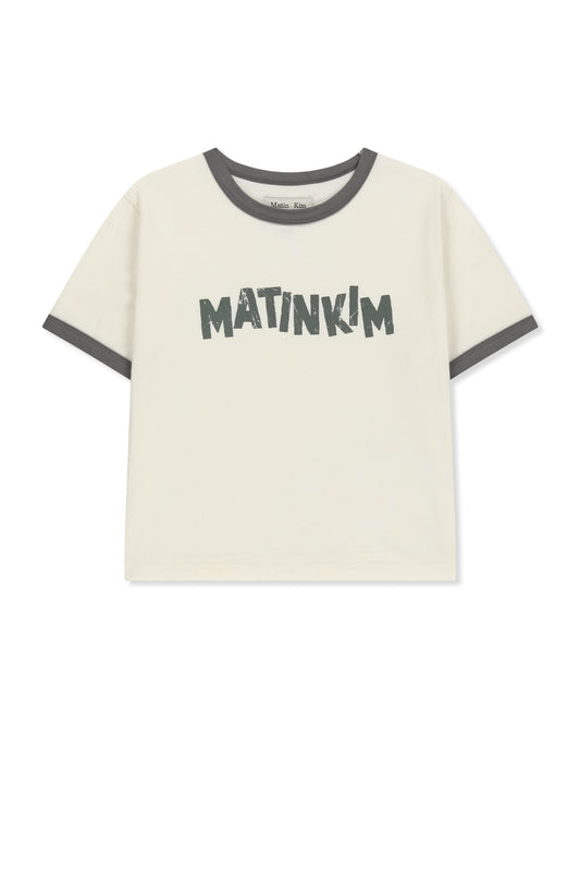 matinkim MATIN LOGO RINGER CROP TOP IN CREAM
