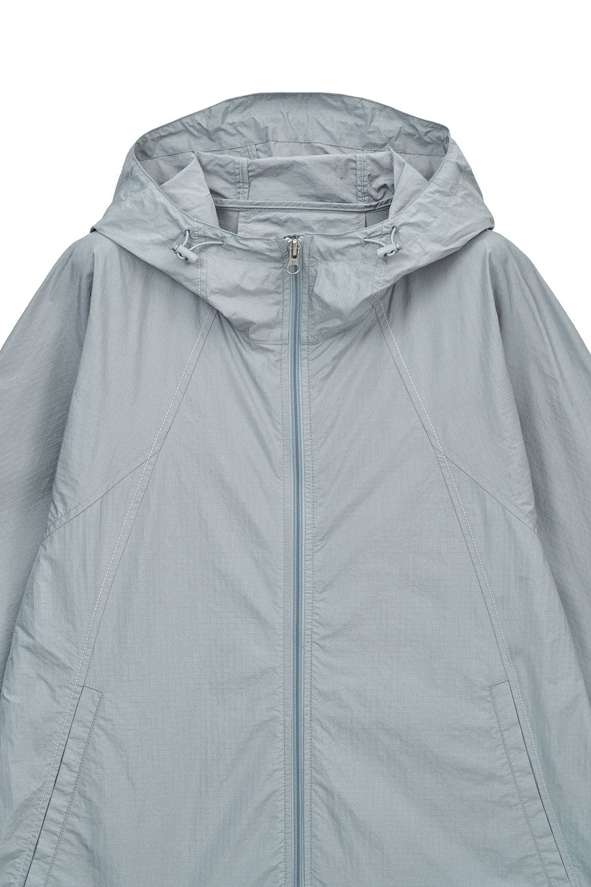 matinkim BACK LOGO HOODY WIND BREAKER IN LIGHT GREY