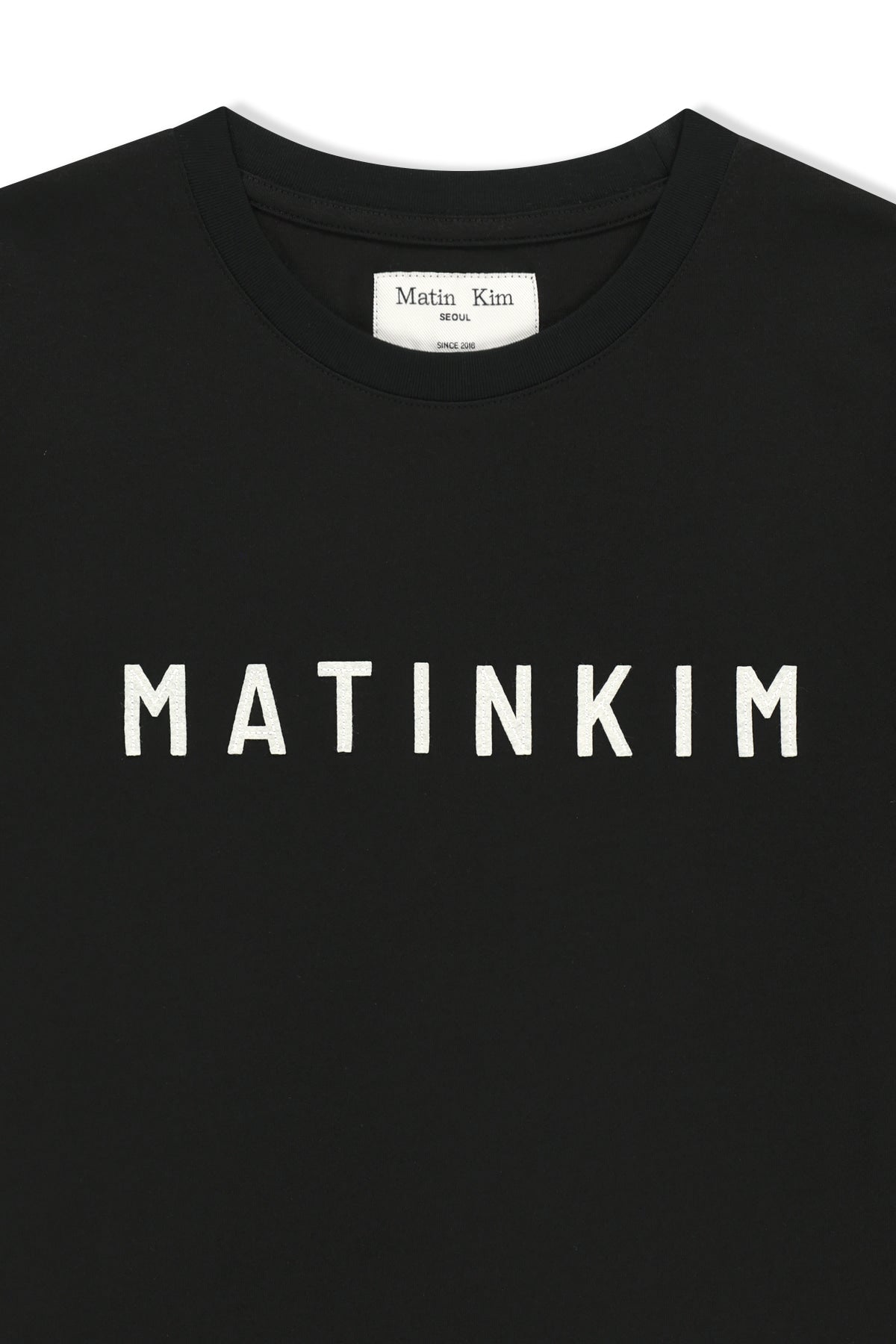 matinkim APPLIQUE FELT LOGO TOP IN BLACK