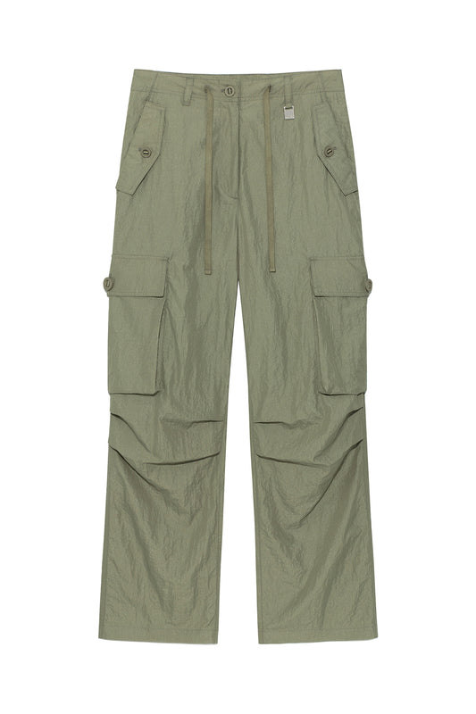 matinkim STRING NYLON CARGO PANTS IN KHAKI