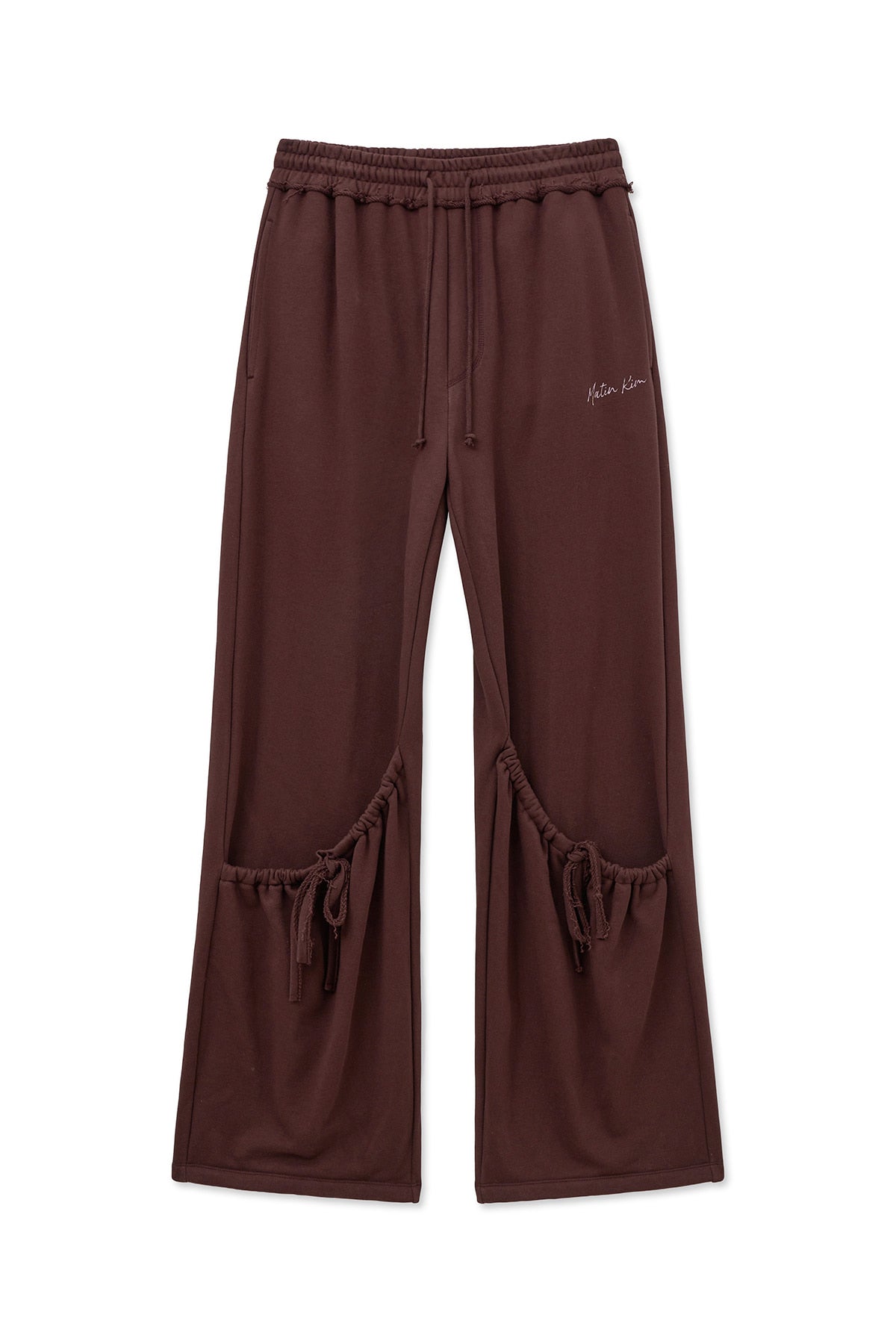 matinkim DRAWSTRING POINT SWEATPANTS IN BURGUNDY