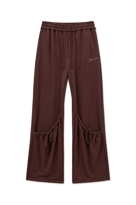 matinkim DRAWSTRING POINT SWEATPANTS IN BURGUNDY
