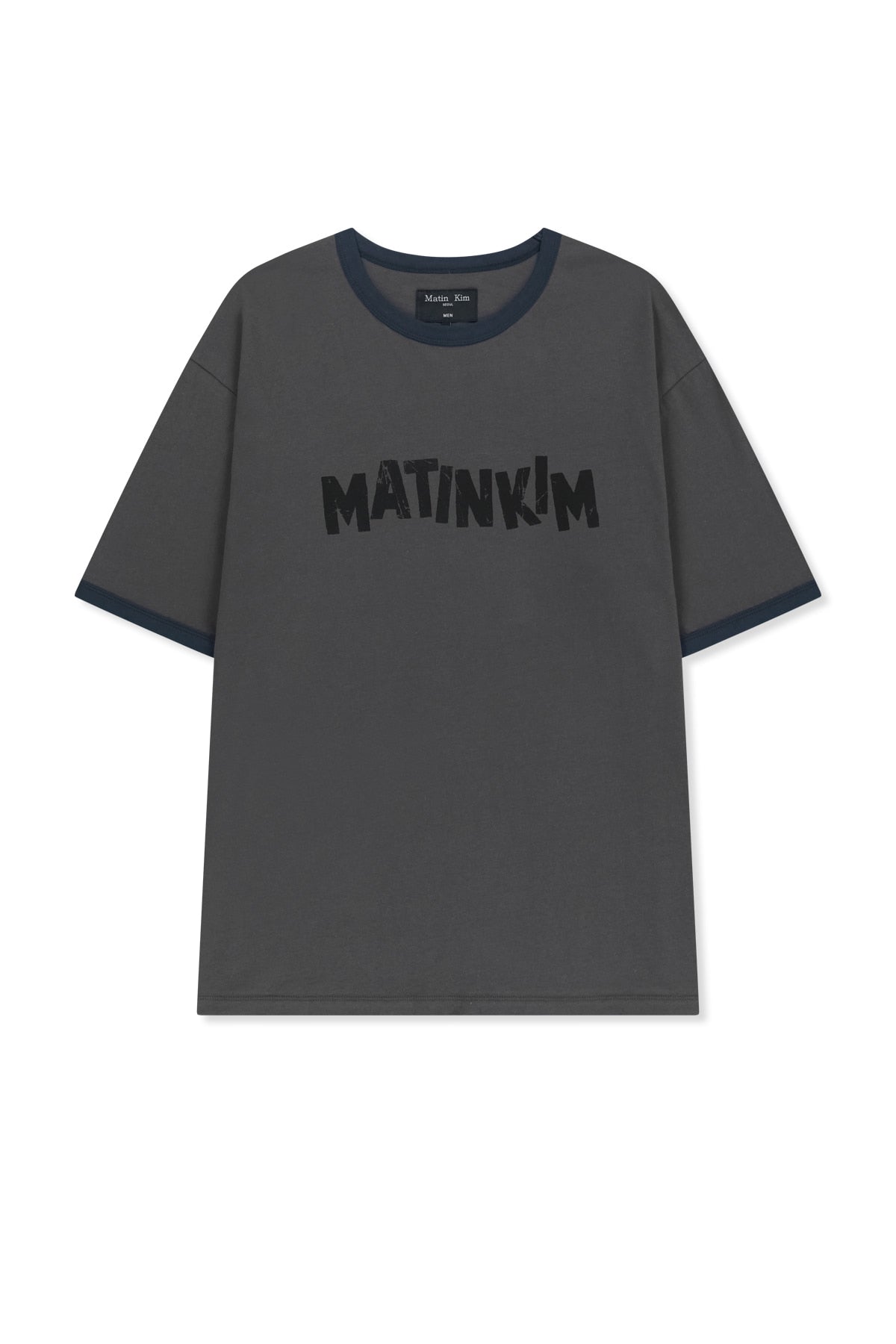 matinkim MATIN LOGO RINGER TOP FOR MEN IN CHARCOAL