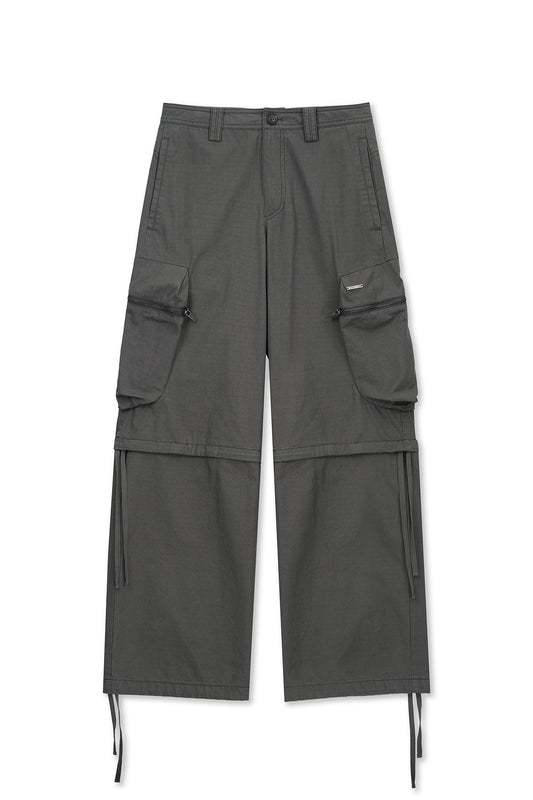 matinkim DETACHABLE CARGO PANTS IN CHARCOAL