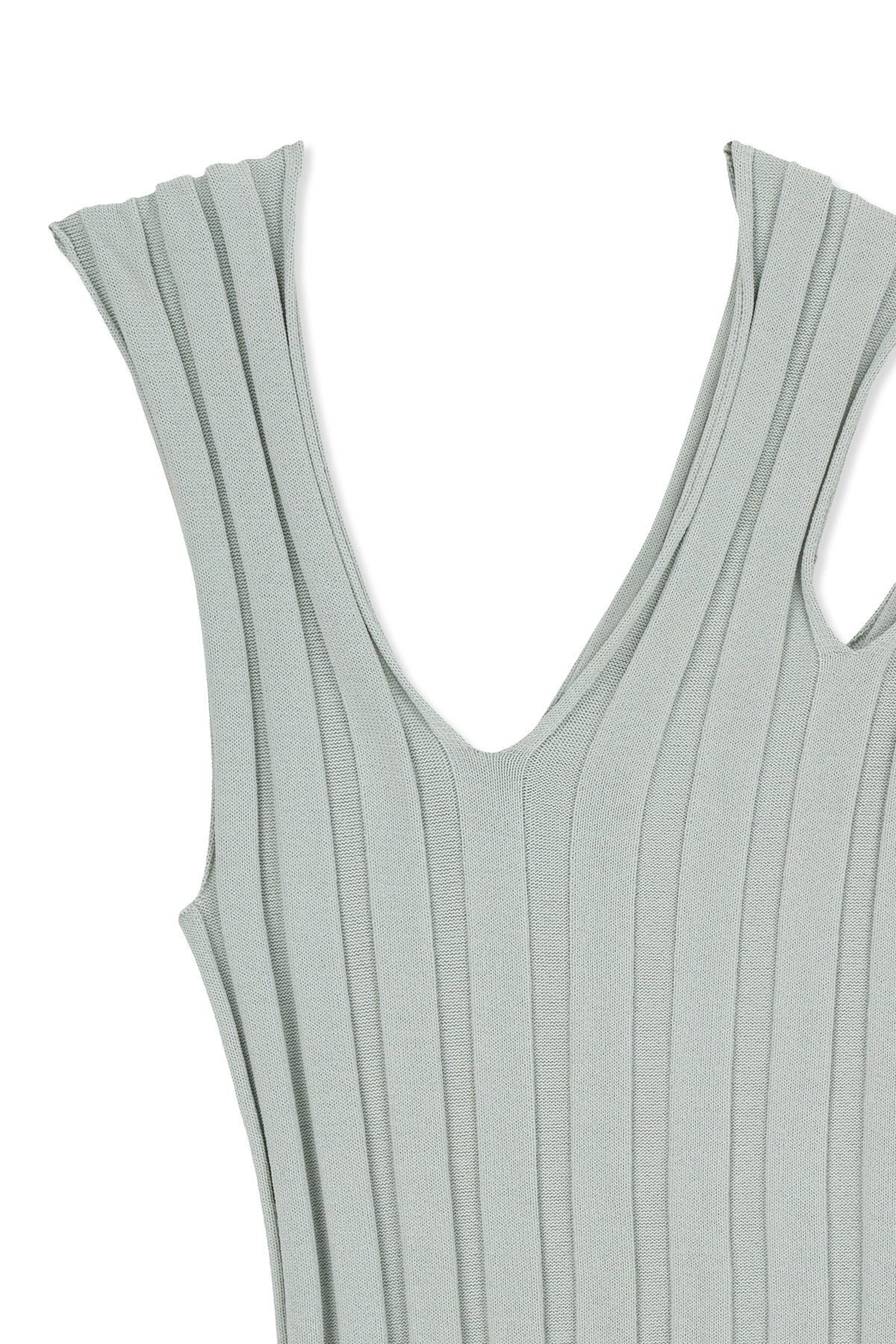 matinkim CUT OUT SLEEVELESS KNIT TOP IN LIGHT GREY