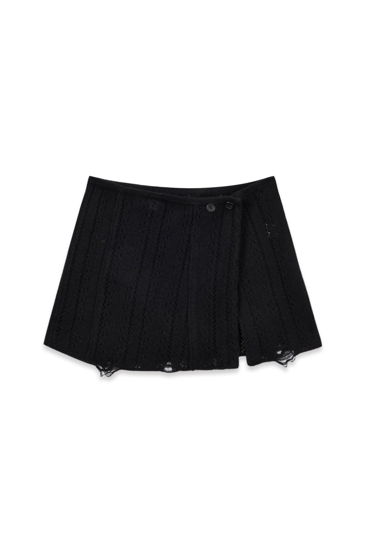 matinkim PUNCHING WRAP MINI SKIRT IN BLACK