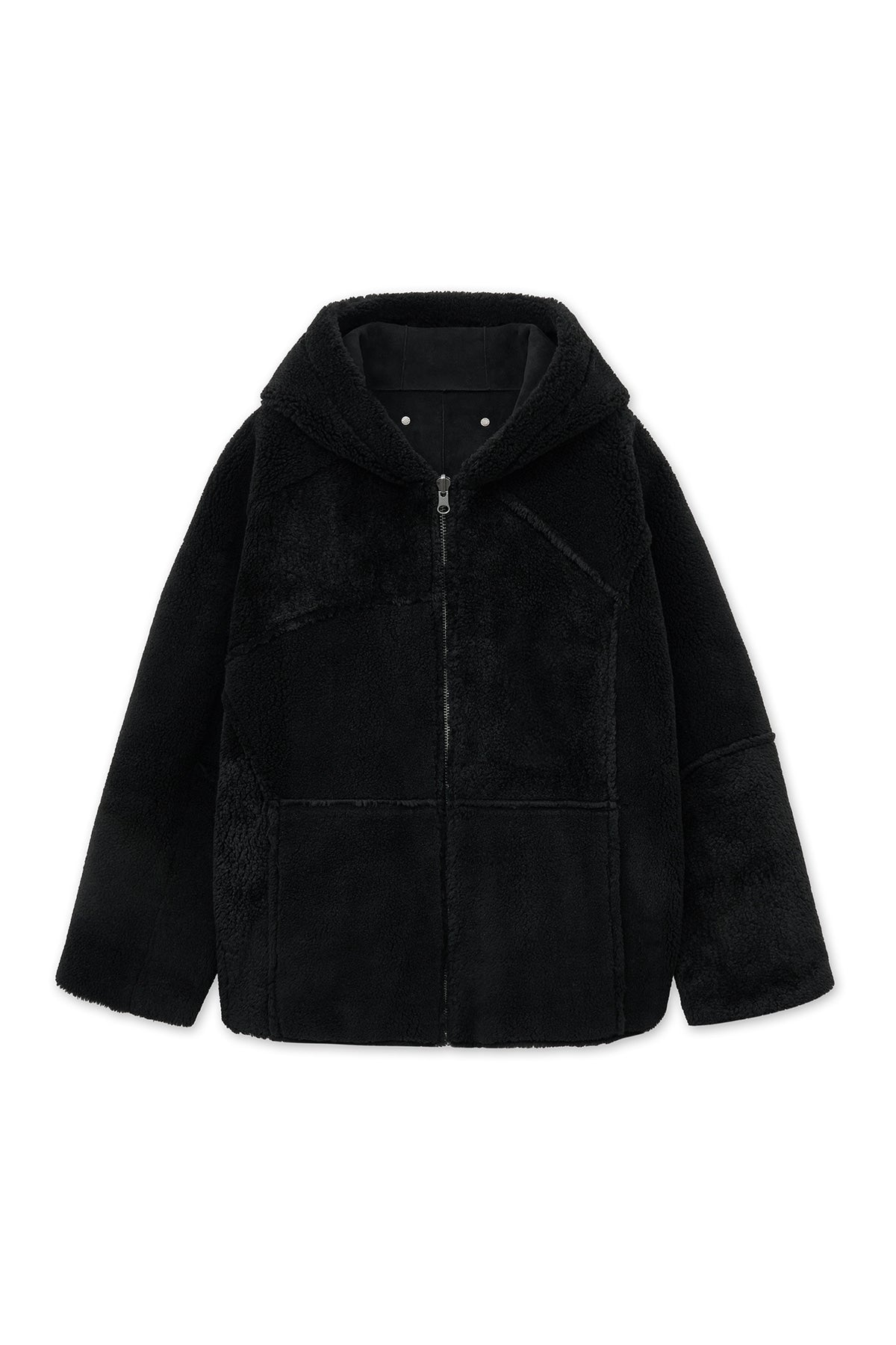 matinkim REVERSIBLE HOODY MUSTANG IN BLACK
