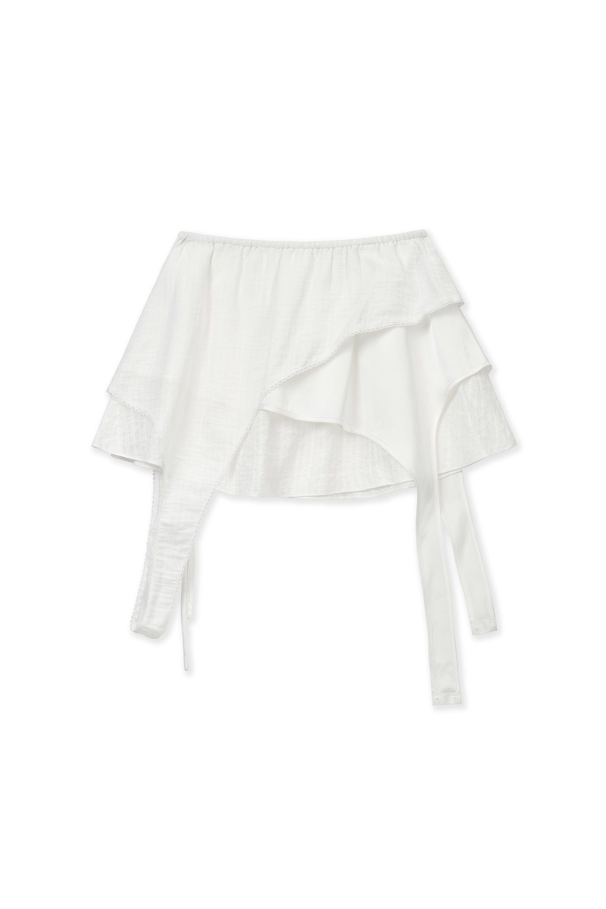 matinkim MULTI PANEL LAYERED SKIRT IN WHITE