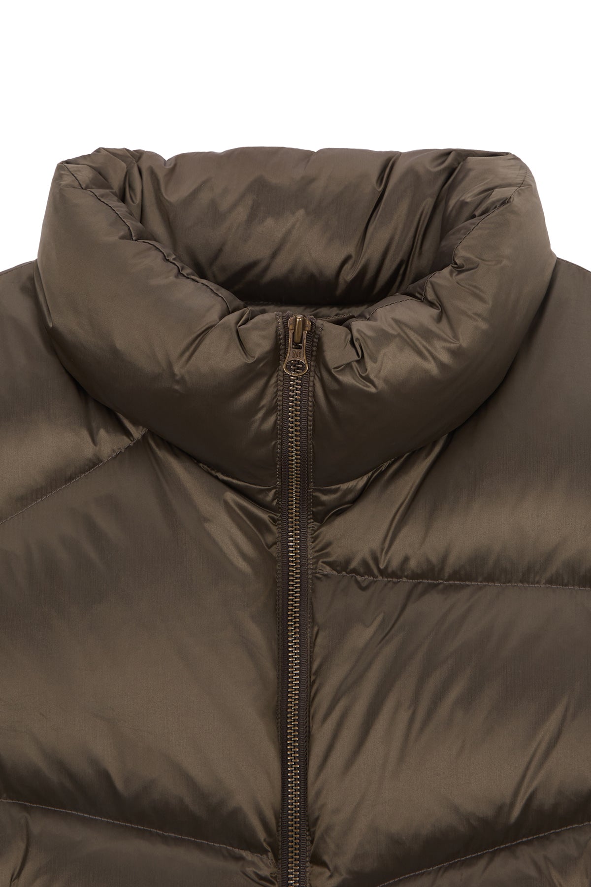 matinkim UNBALANCE QUILTED DOWN VEST FOR WOMEN IN KHAKI BROWN
