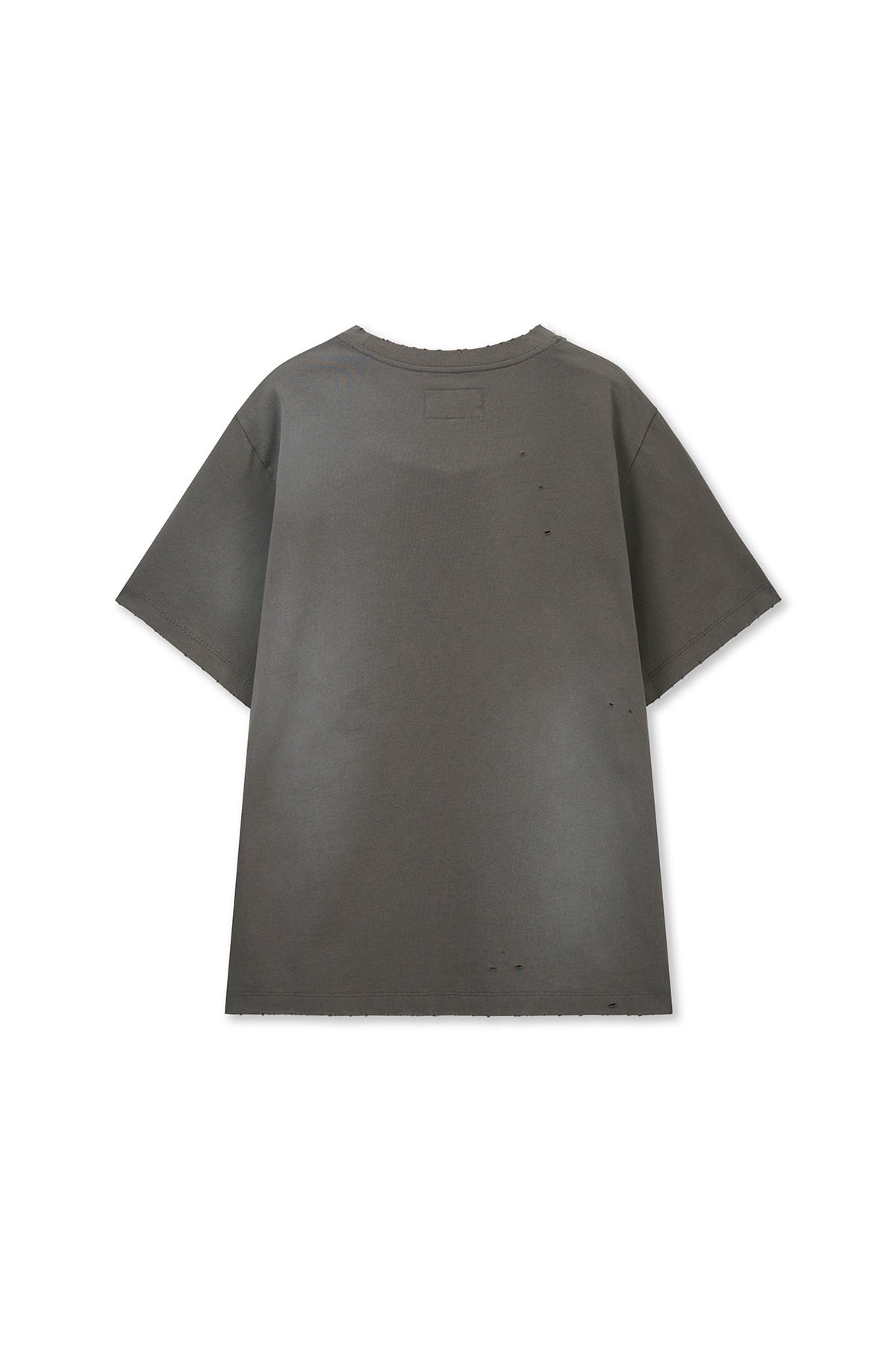 matinkim SPRAY WASHED LETTERING DAMAGED TOP IN CHARCOAL