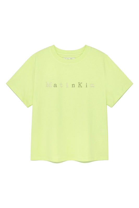 matinkim STICKER GRAPHIC LOGO TOP IN LIME