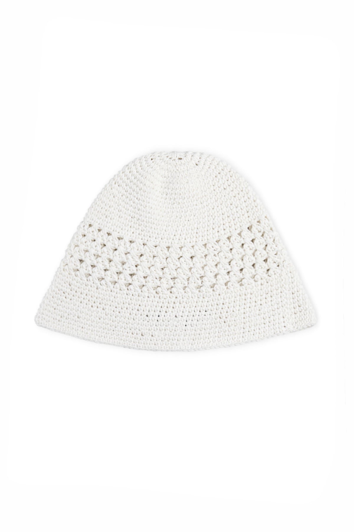matinkim CROCHET COTTON BUCKET HAT IN WHITE