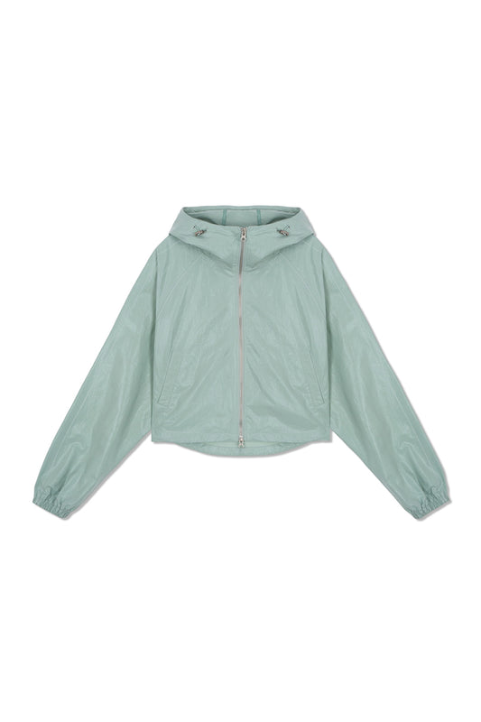 matinkim MATIN CROP HOODY COATING JUMPER IN MINT