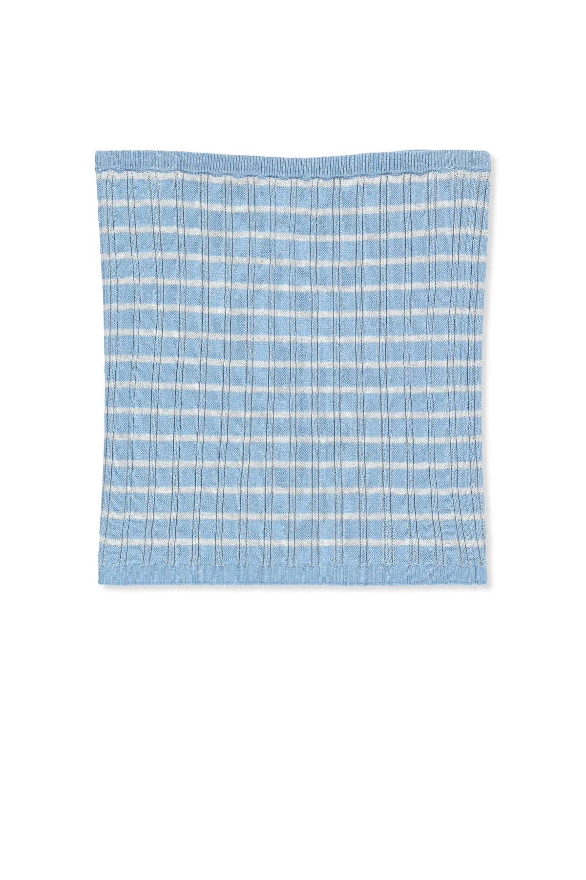 matinkim STRIPE KNIT TUBE TOP IN LIGHT BLUE