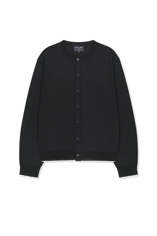 matinkim BACK LOGO SHEER CARDIGAN FOR MEN IN BLACK