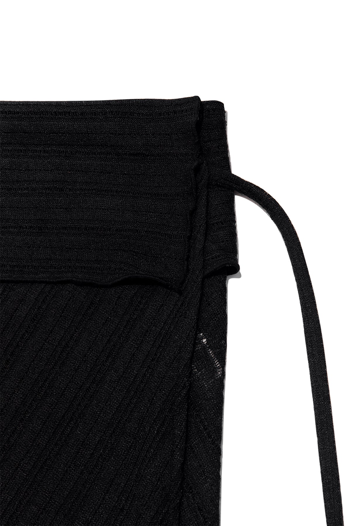 matinkim FOLDOVER LAYERED MAXI WRAP SKIRT IN BLACK