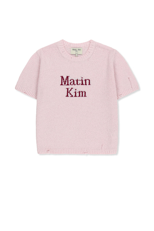 matinkim HALF SLEEVE LOGO PULLOVER FOR WOMEN IN PINK