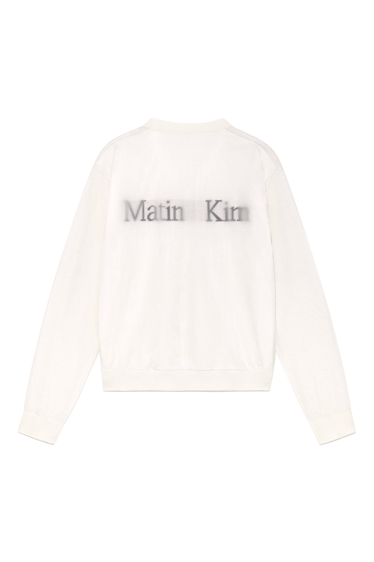 matinkim BACK LOGO SEE THROUGH CARDIGAN FOR MEN IN IVORY
