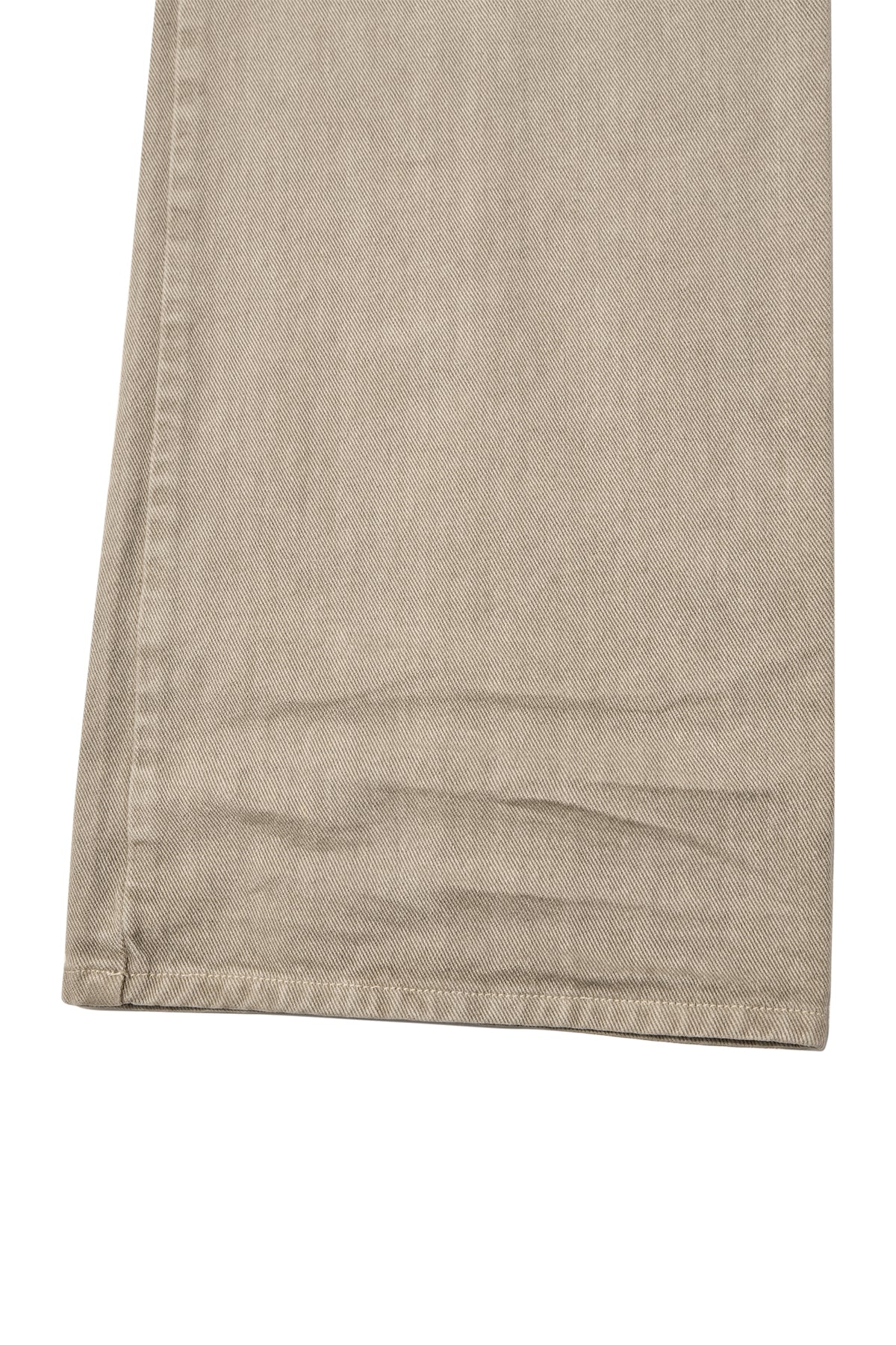 matinkim BACK PINTUCK WAISTLESS DENIM PANTS FOR MEN IN LIGHT BEIGE