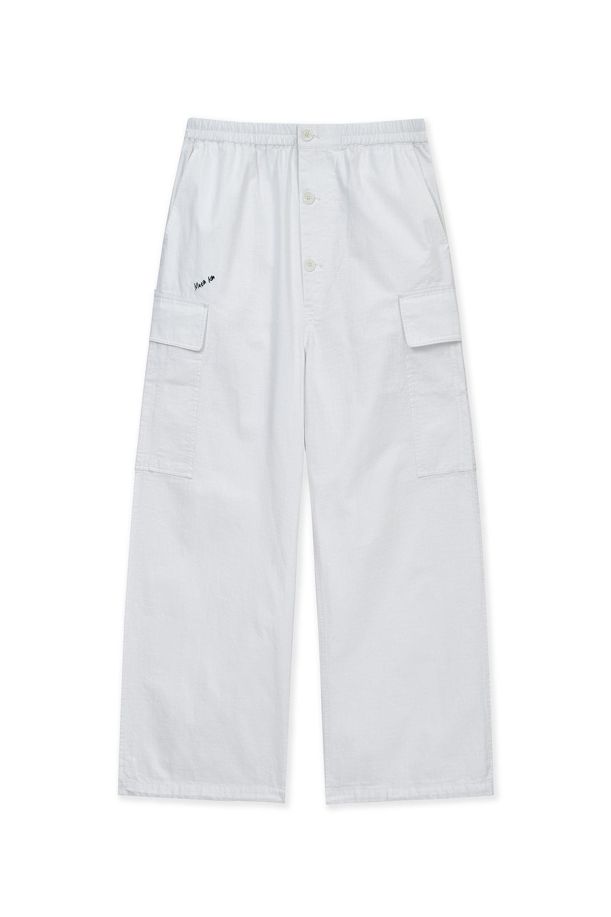 matinkim DRAWSTRING HEM CARGO PANTS IN IVORY