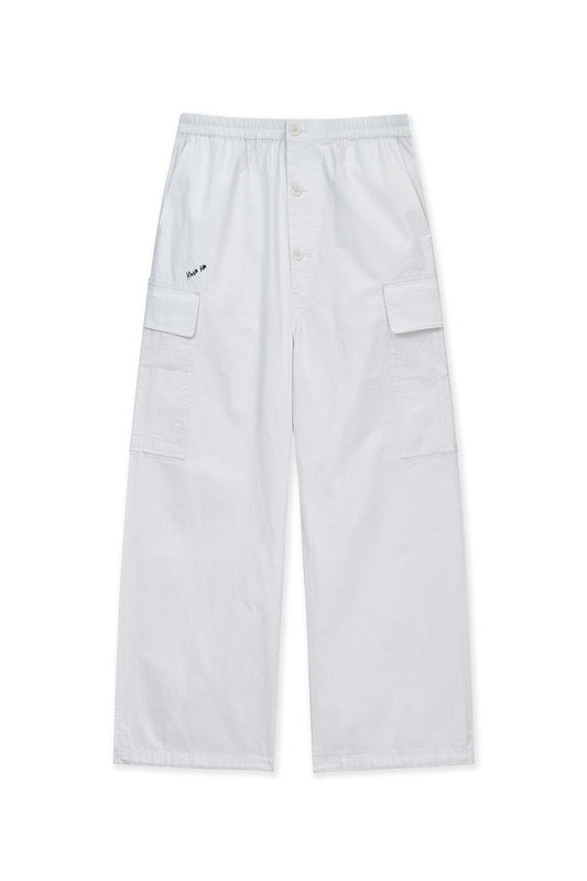 matinkim DRAWSTRING HEM CARGO PANTS IN IVORY