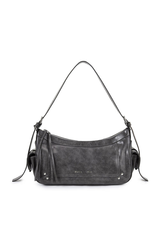 matinkim RIVET POINT QUAD SHOULDER BAG IN CHARCOAL