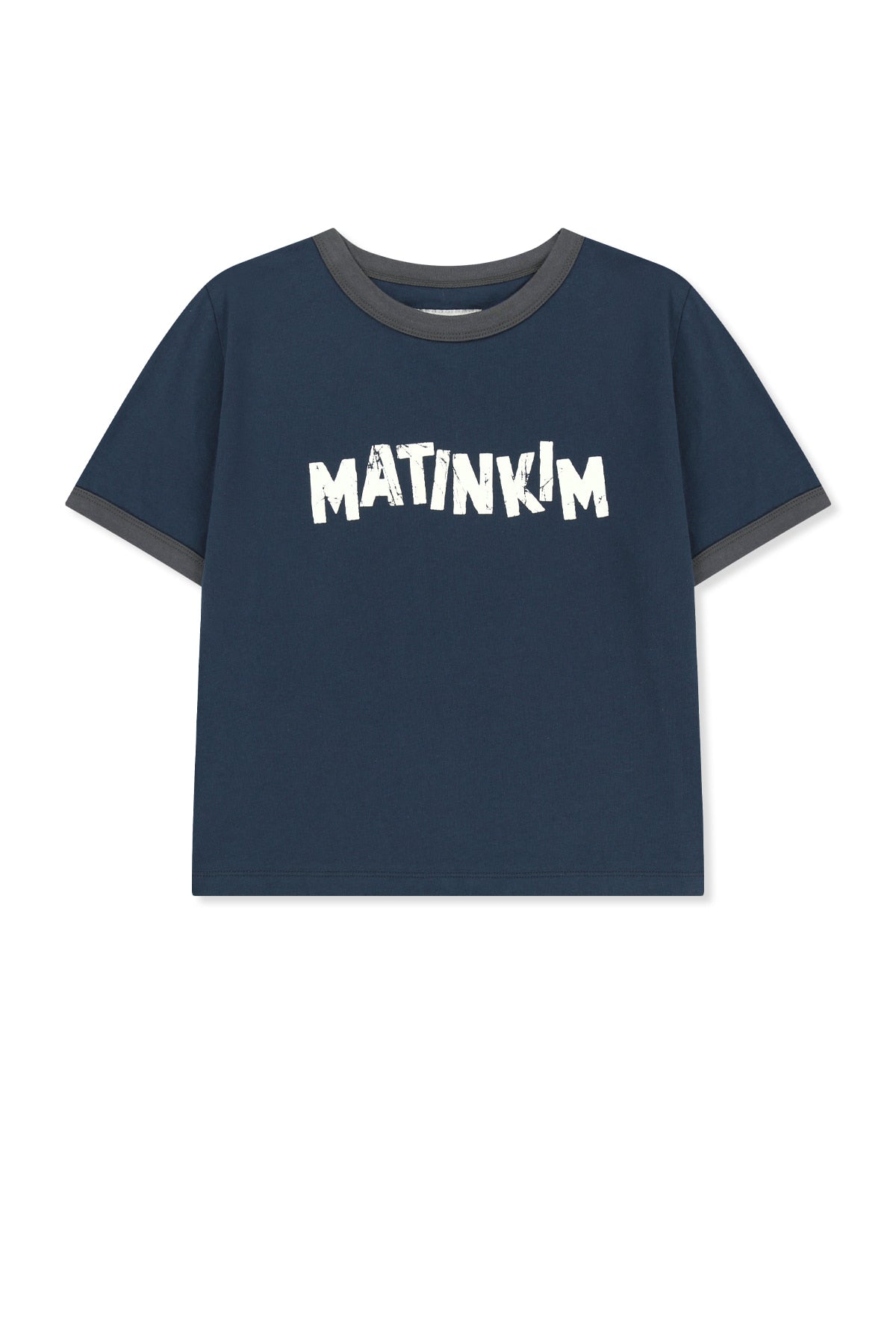 matinkim MATIN LOGO RINGER CROP TOP IN NAVY