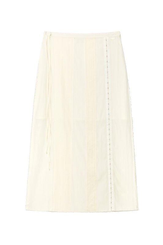 matinkim HOOK AND EYE STRING LONG SKIRT IN IVORY