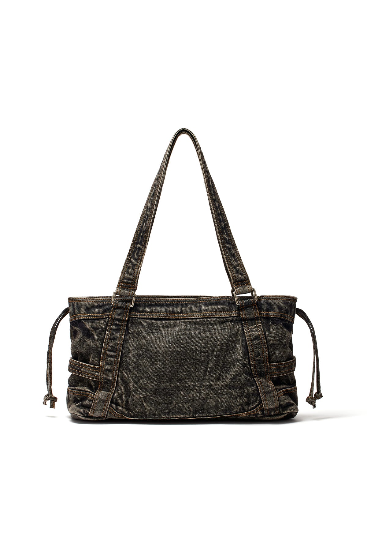 matinkim MATIN WASHED DENIM SQUARE BAG IN BLACK