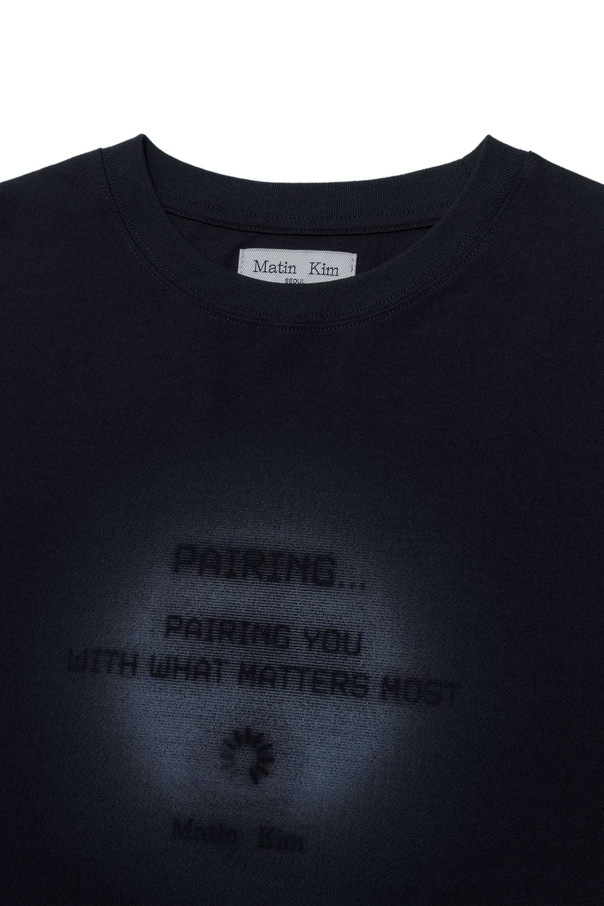 matinkim PAIRING LOGO PRINTING TOP FOR WOMEN IN BLACK