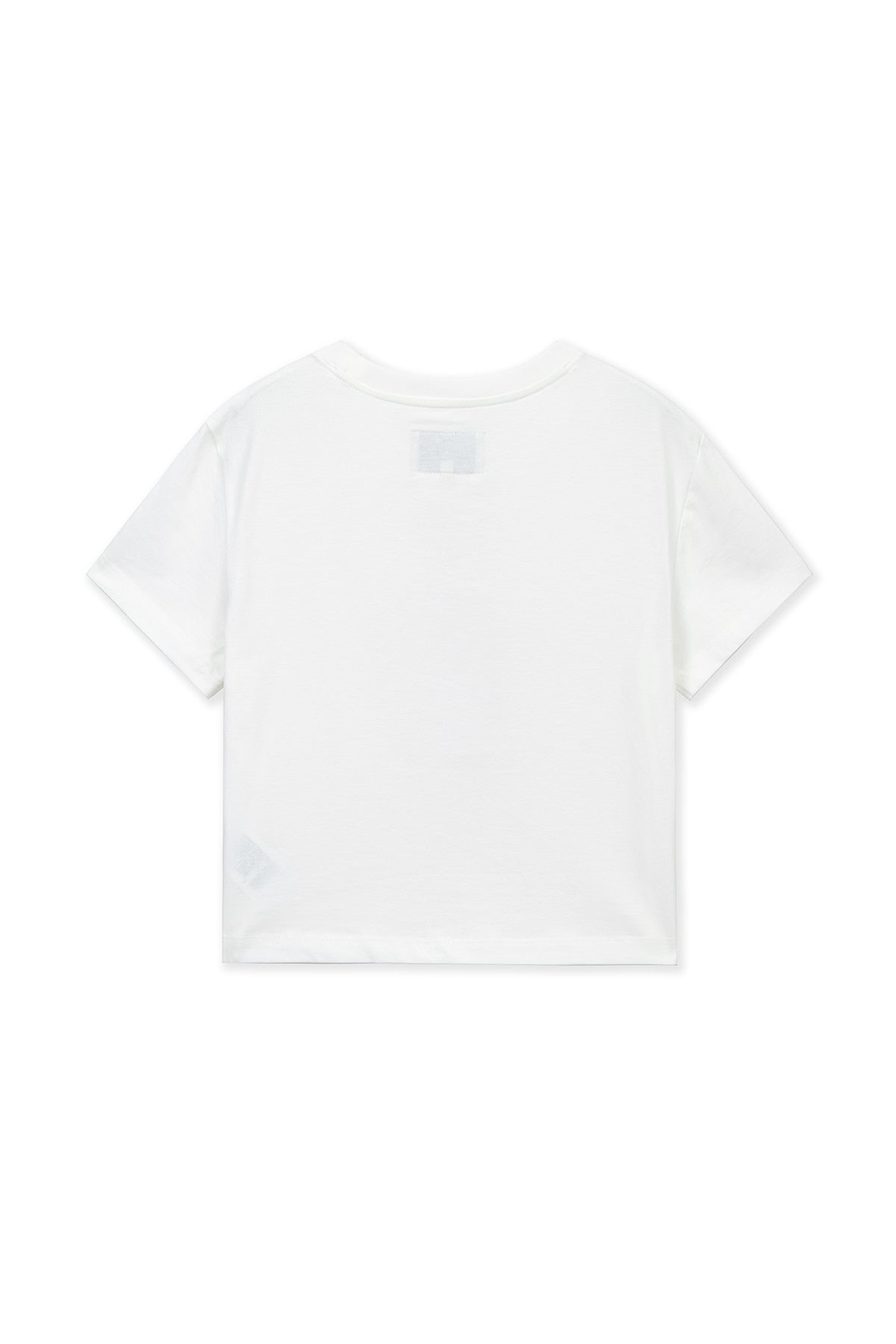 matinkim LABEL POINT LETTERING CROP TOP IN WHITE