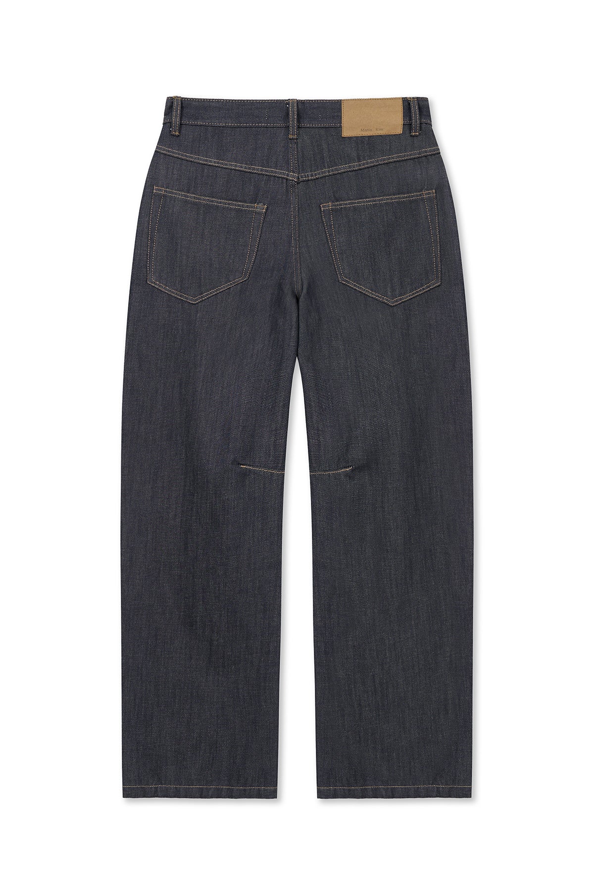 matinkim DART POINT DENIM PANTS IN DARK NAVY