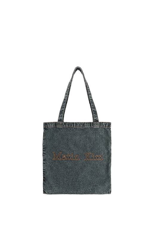 matinkim MATIN STITCH DENIM ECOBAG IN BLACK