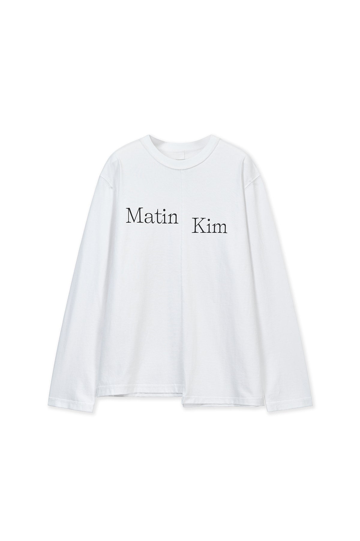 matinkim ASYMMETRIC LOGO TOP IN WHITE