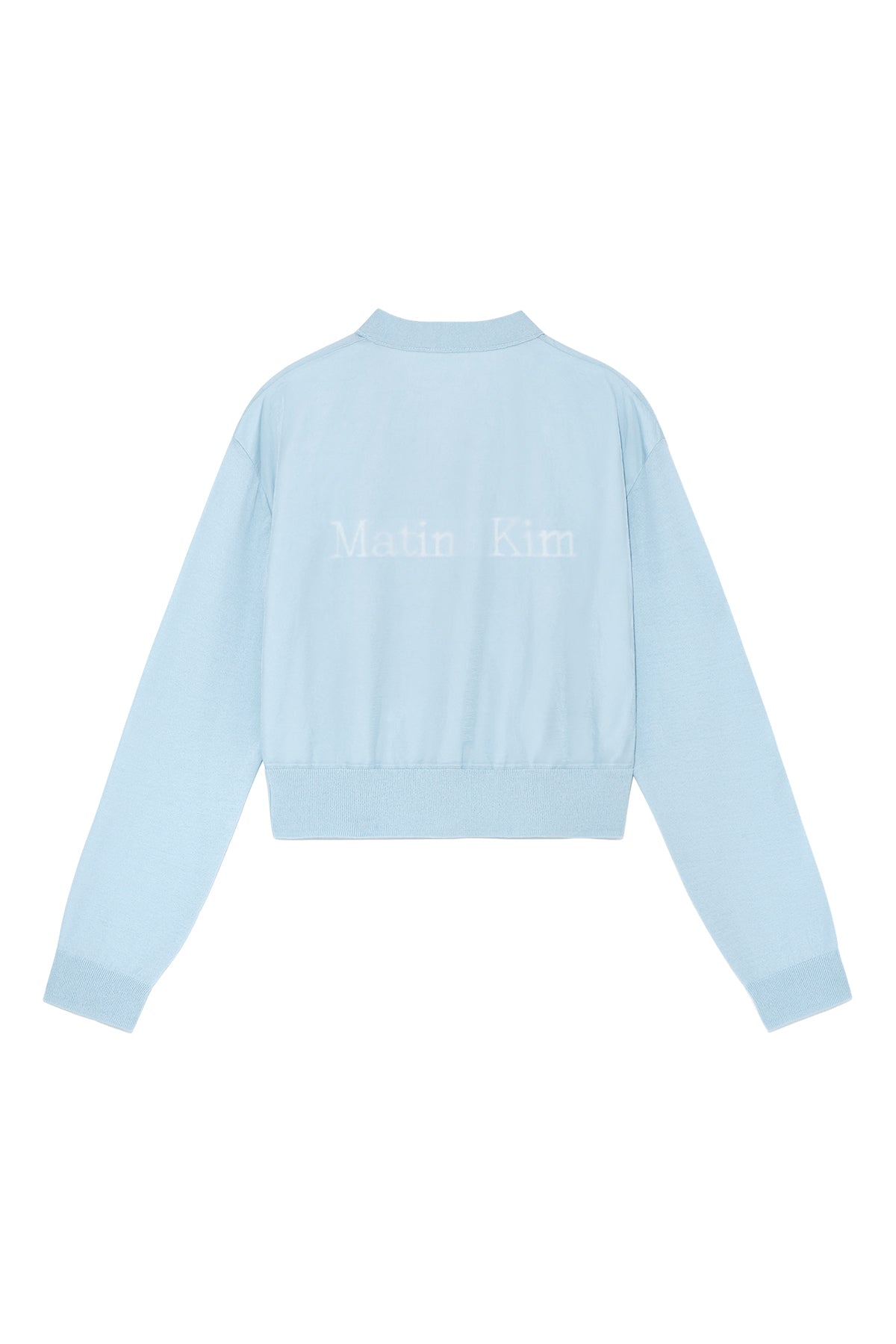 matinkim BACK LOGO SEE THROUGH CARDIGAN FOR WOMEN IN SKY