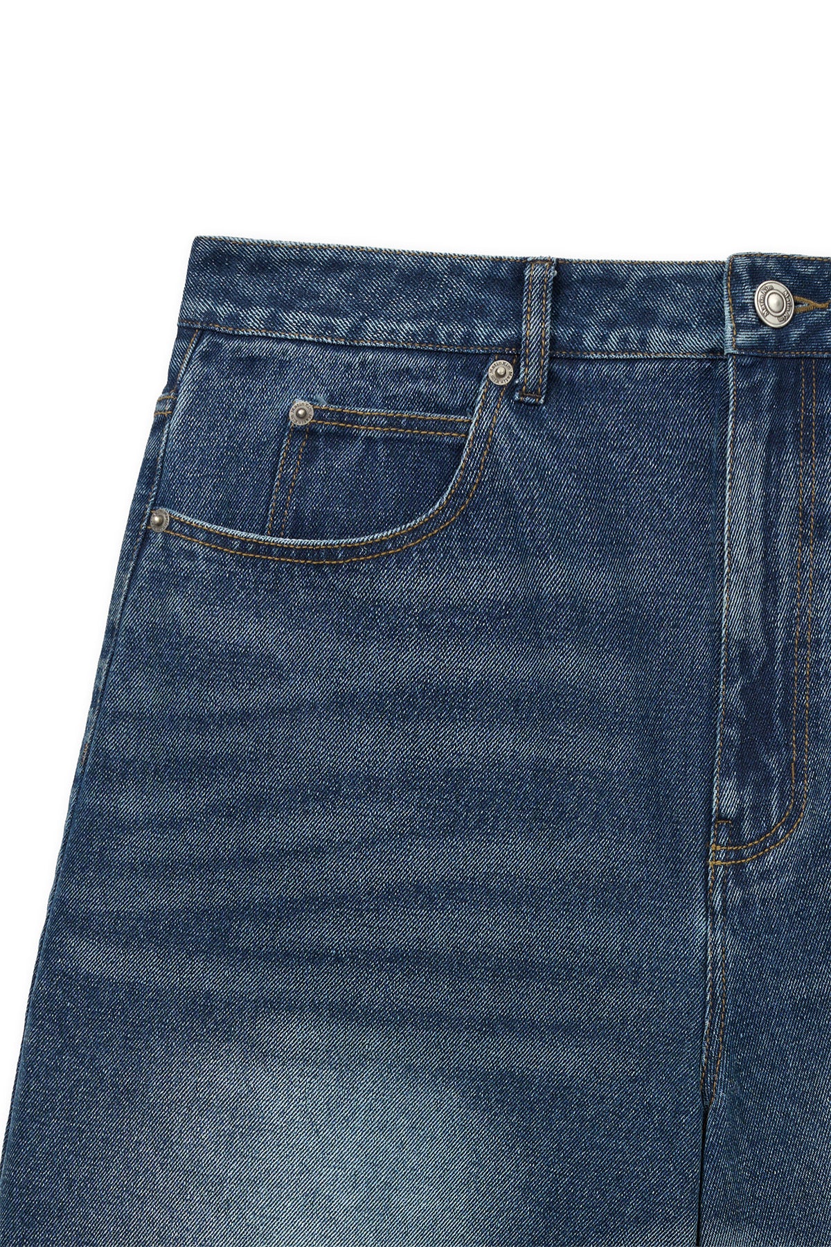 matinkim DESTROYED BERMUDA DENIM PANTS FOR MEN IN NAVY