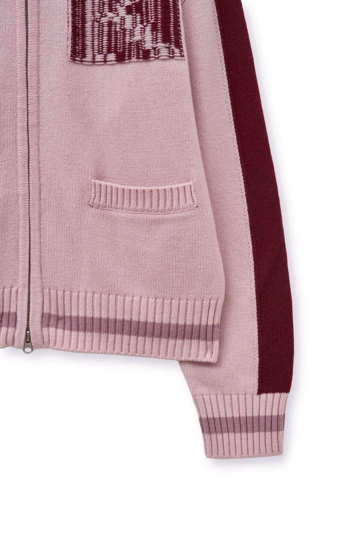 matinkim MATIN KIM INITIAL KNIT ZIP UP FOR WOMEN IN PINK
