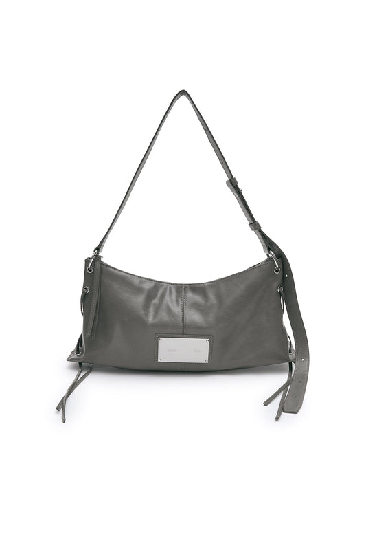 matinkim EYELET SHIRRING SHOULDER BAG IN GREY