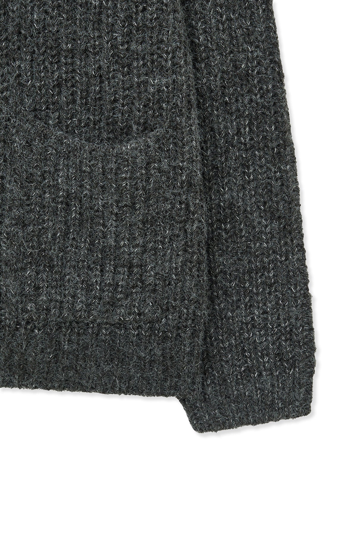 matinkim SIDE BUTTON POINT OVERFIT CARDIGAN IN CHARCOAL