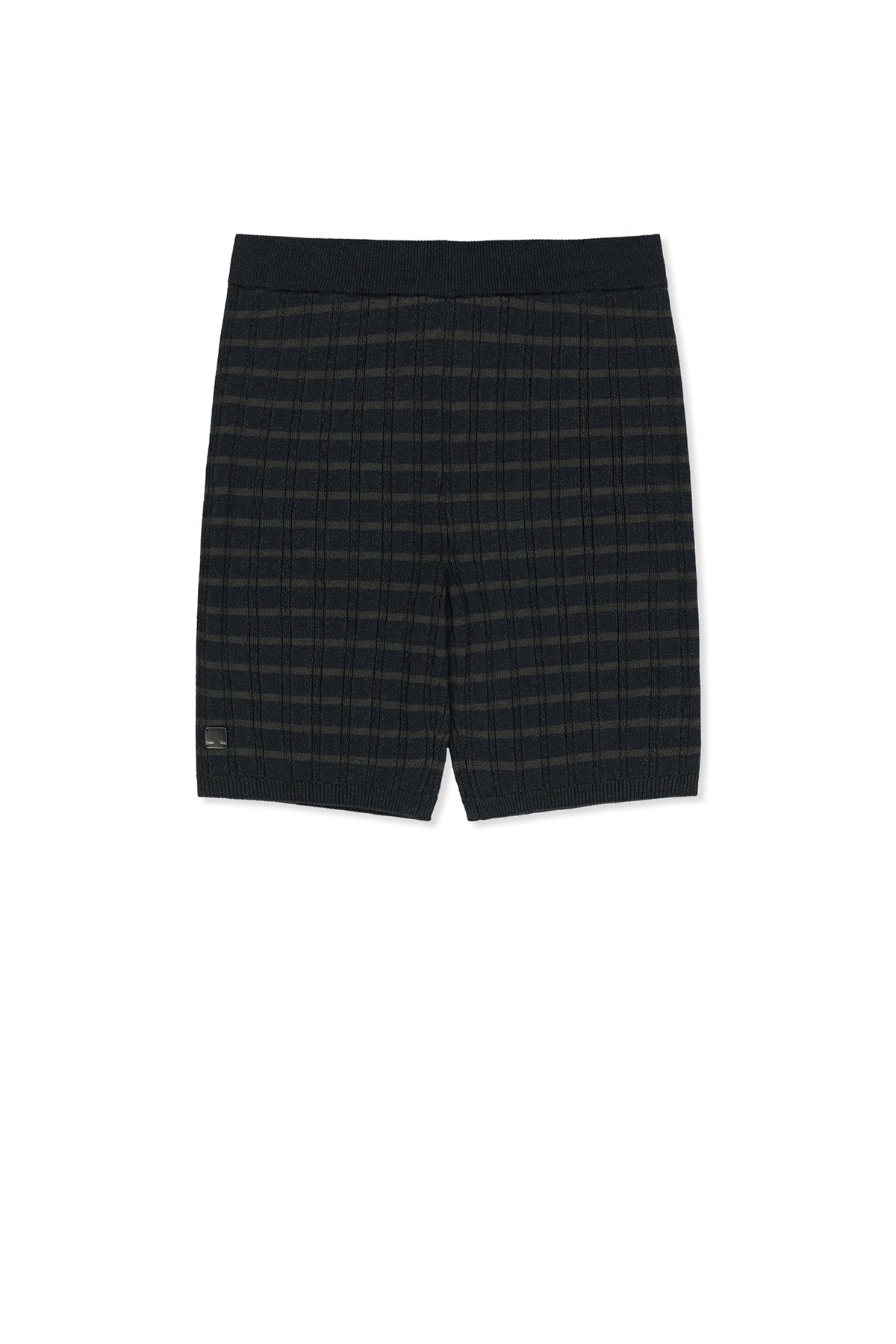 matinkim STRIPE KNIT SHORTS IN NAVY