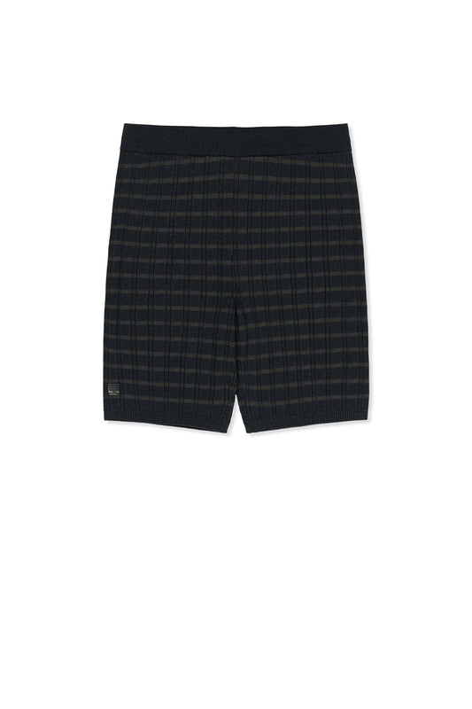 matinkim STRIPE KNIT SHORTS IN NAVY
