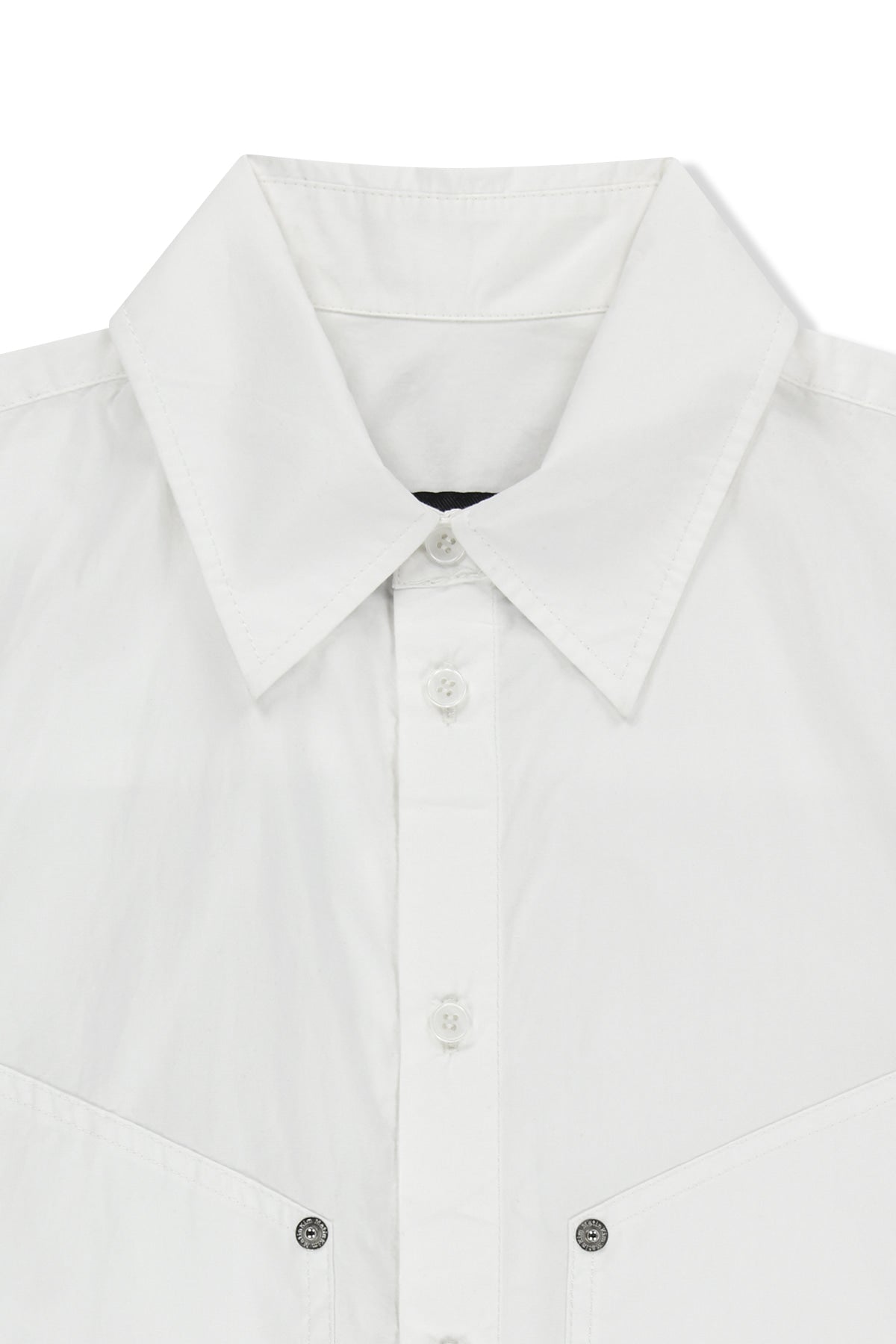 matinkim HALF SLEEVE POCKET SHIRT IN WHITE