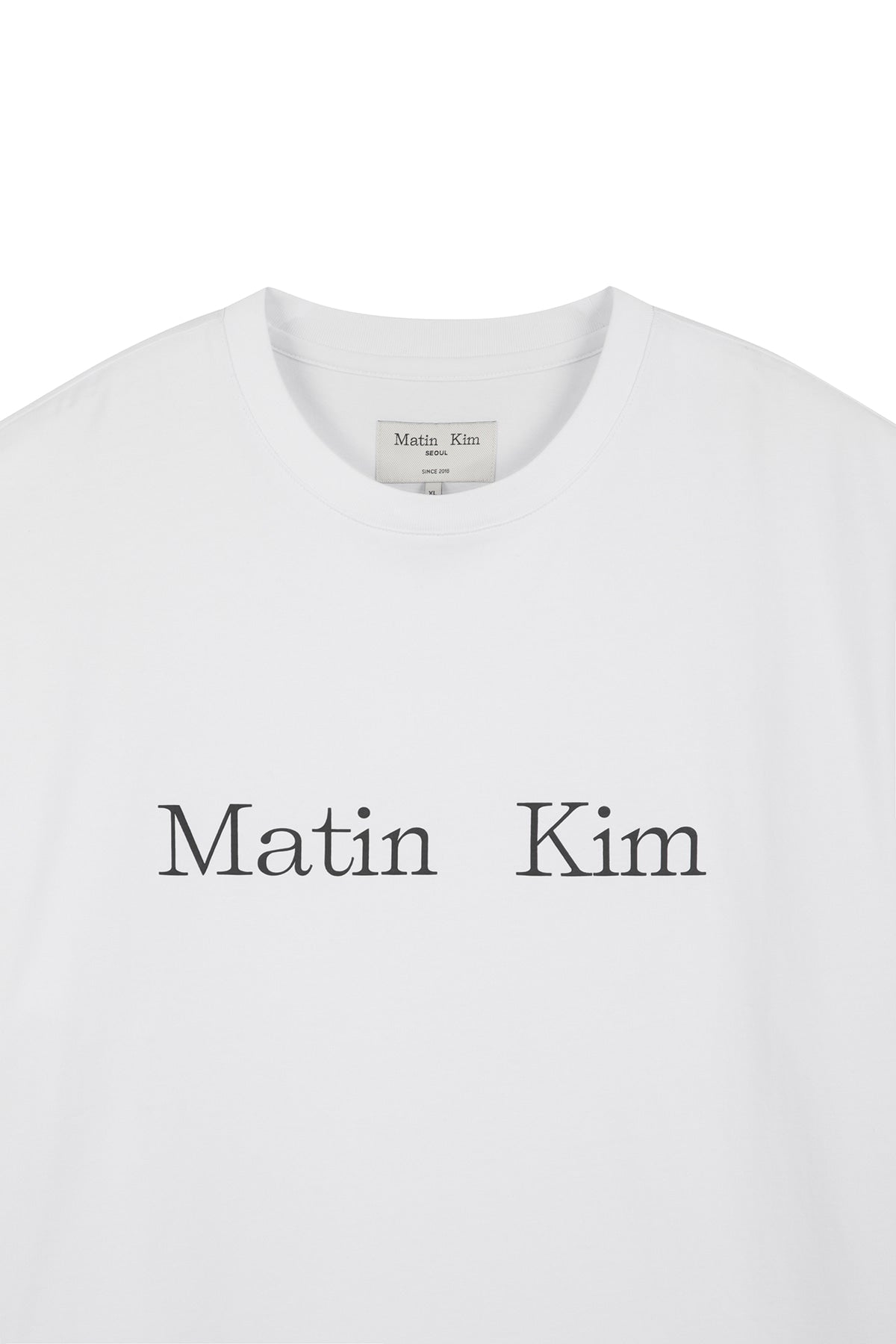 matinkim MATIN KIM LOGO TOP IN WHITE