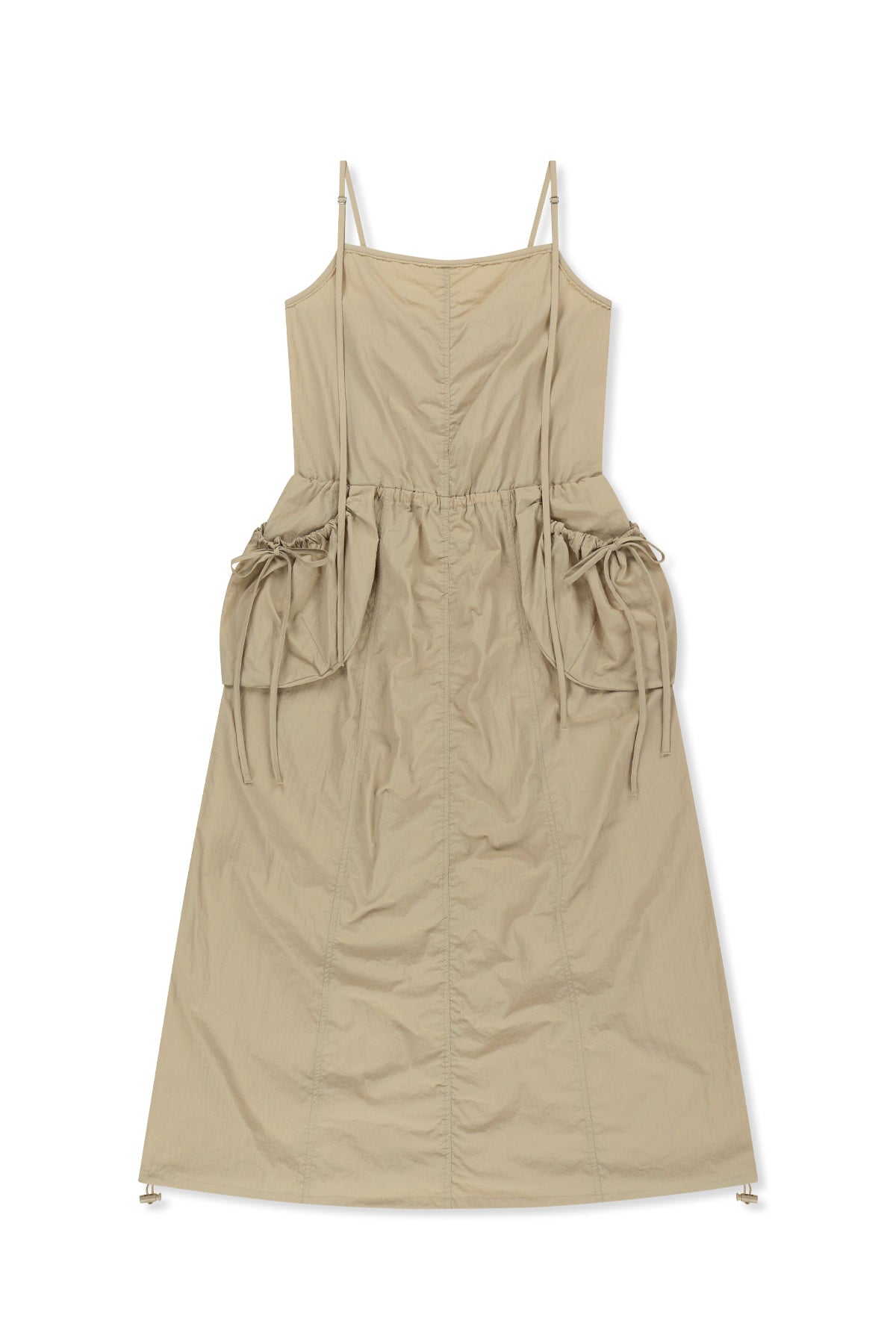 matinkim STRAP DETAIL SLEEVELESS UTILITY DRESS IN BEIGE