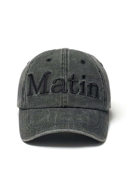 matinkim MATIN LOGO WASHED BALL CAP IN BLACK