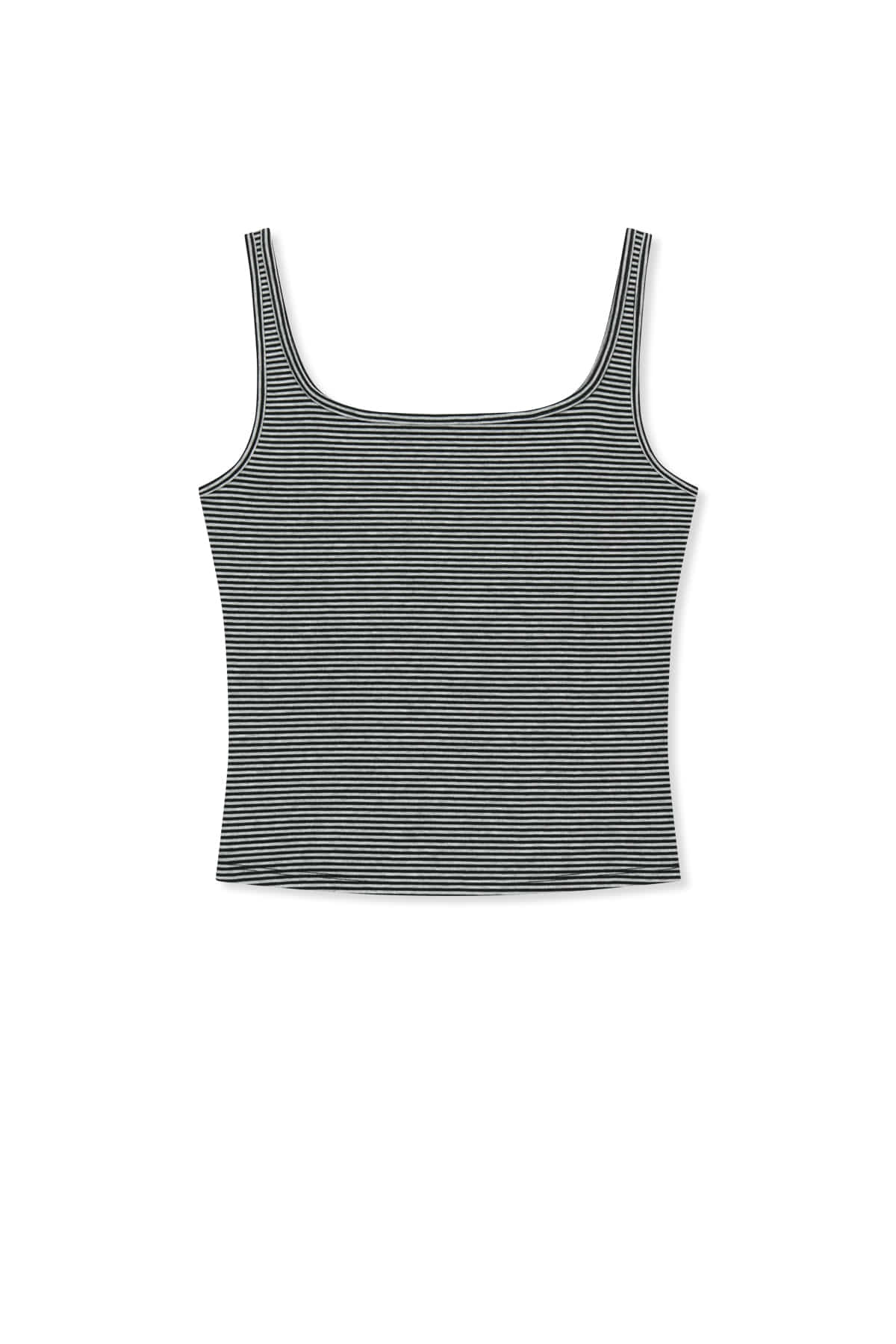 matinkim SQUARE NECK CROPPED TANK TOP IN BLACK