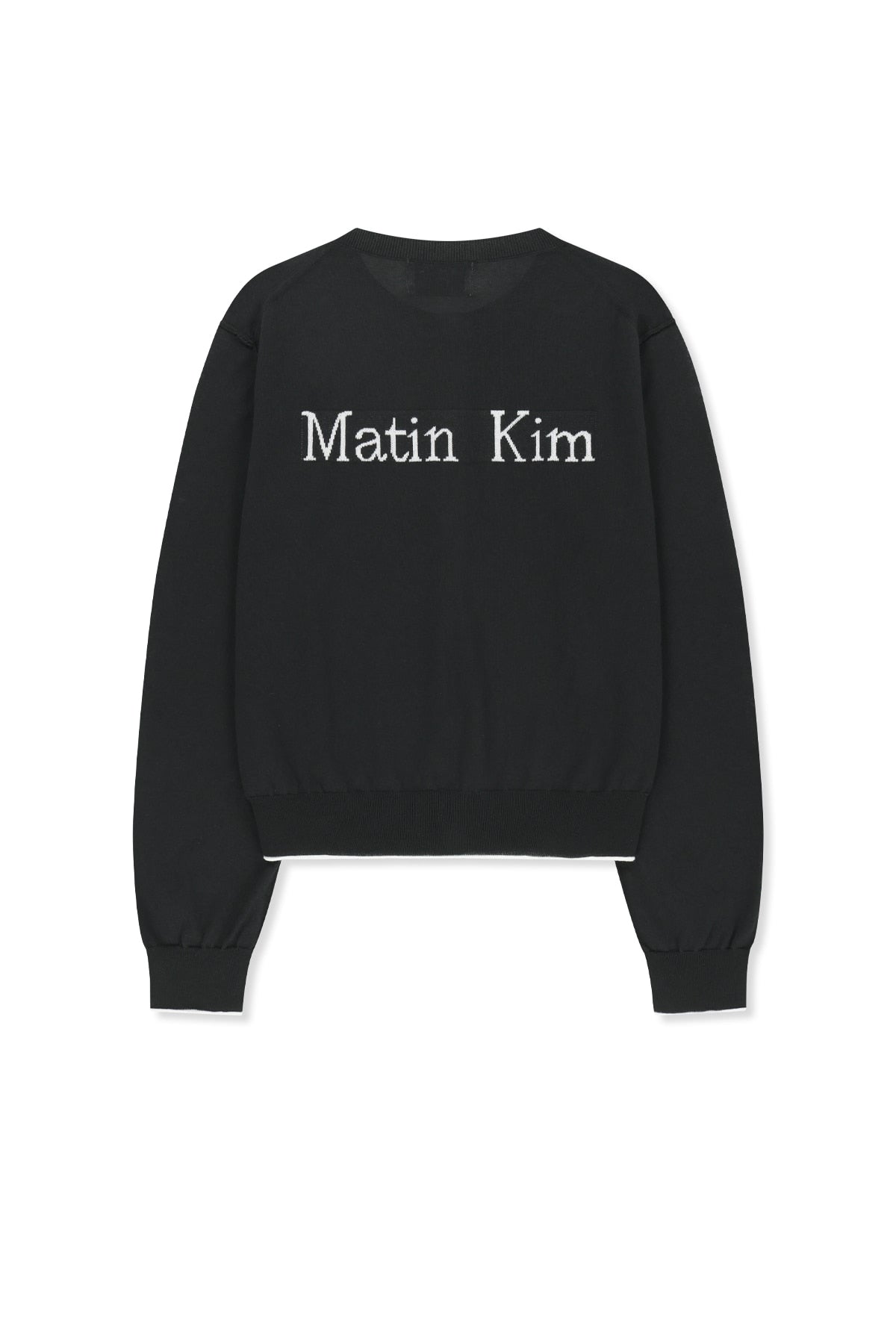 matinkim BACK LOGO SHEER CARDIGAN FOR WOMEN IN BLACK