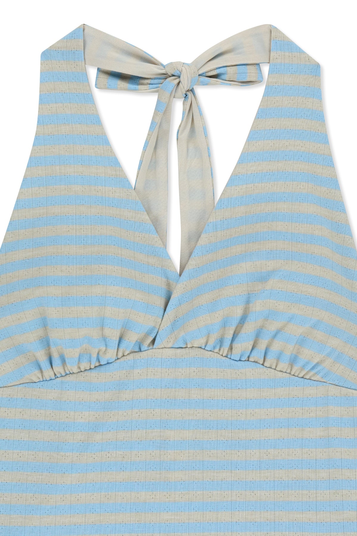 matinkim STRIPED HALTER NECK TOP IN LIGHT BLUE